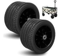 CAKEEYUM 2 pièces Roues de Plage pour Wagon 7 Roues de Wagon antidérapantes résistantes à l'usure et à la Chaleur pour Le Sable Camping Sports Sable en Plein air pour, pneus Plage pour, pneus pour