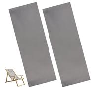 CAKEEYUM 2 pièces Tissu de Remplacement de Chaise Patio 45x17 Pouces Tissu Remplacement Chaise Fronde en Toile pour Bronzer Plage Jardin Camping pêche Gris, écharpe, Patio