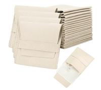 CAKEEYUM 24 pièces Pochette à Bijoux 7x7 cm étui de Voyage à Bijoux en Microfibre Sac d'emballage Anti-poussière de Style enveloppe Rabattable Pochettes Blanches, Pochette Voyage, Sacs, Petit