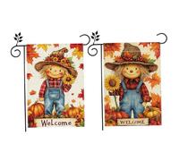 CAKEEYUM 2PCS FALLAGE FLACHS 12X18 Doublé de Jardin d'automne Scurecrow Double Face pour la récolte de grâces grâces.