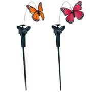 CAKEEYUM 2pcs Solar Butterfly Jardin Plee