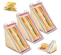 CAKEEYUM 3 pièces récipient à Sandwich Transparent réutilisable Triangle récipient à Sandwich boîte Portable avec couvercles boîte Triangulaire Lavable pour Voyage Pique-Nique.