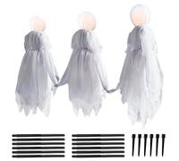CAKEEYUM 3pcs Halloween Witch Decors 3 Light Up Witches Tenant Les Mains Halloween Decor avec des enjeux Contrôle Sound & Light Witch Decor pour Yard Garden Lawn Party Dec