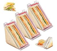 CAKEEYUM 3pcs Sandwich Continer Transparent réutilisable Triangle Sandwich Récipient Portable Boîte à Triangle Lavable pour Picnic Voyage