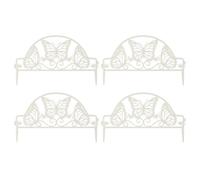 CAKEEYUM 4 pièces/Ensemble Bordure de Jardin, Panneaux de clôture en Plastique Papillon Blanc élégant Bordure pelouse Protection décorative pour Jardins, aménagement paysager, Jardinage fermes