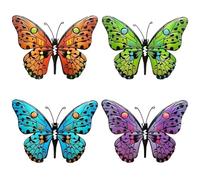 CAKEEYUM 4pcs décor Mural Papillon métal