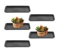 CAKEEYUM 5 PCS Plateaux de Plantes pour Pots Soucoupe de Plante rectangulaire en Plastique Plateaux d'égouttement Plantes étanches Plateau récupération d'eau Plante Robuste pour intérieur extérieur