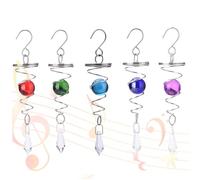 CAKEEYUM 5 pièces toupies à Vent en Acier Inoxydable toupies à Queue Boule de Contemplation Queue en Spirale avec Crochet pivotant Suspendu pour soulager Le Stress pour la décoration extérieure inté