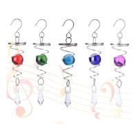 CAKEEYUM 5 pièces toupies à Vent en Acier Inoxydable toupies à Queue Boule de Contemplation Queue en Spirale avec Crochet pivotant de Suspension pour soulager Le Stress pour la décoration intérieure