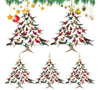 CAKEEYUM 5pcs Ornements de colibris 2D 2D Flat Acrylique Ornement de Noël en Acrylique avec Corde à Double Face décorations Noël pour l'ornement la Maison intérieure