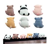 CAKEEYUM 6 pièces décor de Moniteur d'ordinateur, Figurine d'animal de Dessin animé Figurines Mignonnes, Mini Figurines Bureau, décor PC en résine, pour écran contrôle Central Voiture Bureau à