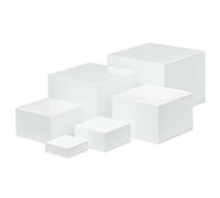 CAKEEYUM 6 pièces/Ensemble rehausseurs de Buffet, rehausseurs de Nourriture en Acrylique Blanc pour Table Buffet, Supports Nourriture réutilisables Ensemble d'affichage Table à Dessert pour restaurat