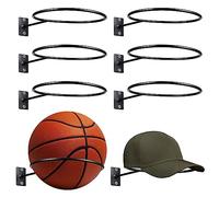 CAKEEYUM 6 pièces Support de Balle Mural Support de Balle en métal Rangement Sport pour Basket-Ball Football Volley-Ball Supports pour Football Mural Montage
