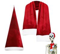 CAKEEYUM Accessoires de squelette de 12 pieds Les tenues squelette géant 12 pieds comprennent un chapeau Père Noël et une écharpe Noël pour la décoration fête à la maison en plein air u