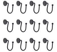 CAKEEYUM Anneaux de Douche en métal Noir 12pcs - Crochets de Douche Crochets Ride