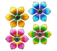 CAKEEYUM Art Mural de Fleurs en métal, Ornements de Fleurs Jardin extérieurs, Sculpture Suspendue pour décor clôture, 4 pièces, décoration Murale en métal, décoration Artistique, Ornements Jardin, SC