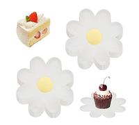 CAKEEYUM Assiettes en Papier 20 pièces Assiettes en Forme de Fleur 7 Pouces Marguerite jetable pour bébé Douche Anniversaire fête de Mariage Fournitures Papier jetable fête Marguerite Fleur shap