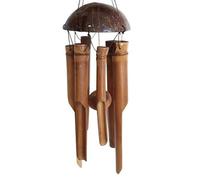 CAKEEYUM Bamboo Wind carillons 25 Pouces de Vent Naturel Suspendus avec des coquilles de Ton apaisant et des