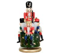 CAKEEYUM Boîte à Musique Casse-Noisette en Bois Soldat Casse-Noisette boîte à Musique de Noël Figurines de marionnettes Traditionnelles Ornement Horloge Artisanat pour décoration Table la Maison Vert