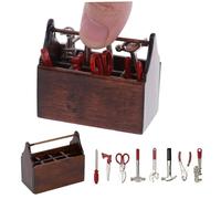 CAKEEYUM Boîte à Outils Miniature pour Maison de poupée, Accessoires de Maison poupée 1:12, Mini boîte à Outils Miniature, en Bois, modèle Simulation, Ornement, Jouets décoration pour