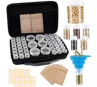 CAKEEYUM Boîte de Rangement pour graines Portable avec Fermeture éclair, Comprenant 48 flacons, 7 Sacs et Un Entonnoir. Conteneur étanche pour Jardin, Serre et Maison. Couleur :