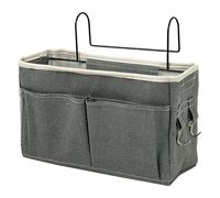 CAKEEYUM Caddy Caddy Multifonctionnel Bedside suspendu Sacs de rangement avec poches et crochets Poche de rangement en coton et lin pour les têtes lit/poche lit superposé, maison, organisateur cham