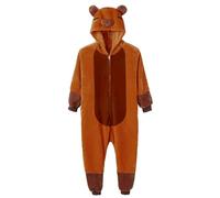 CAKEEYUM Capybara Onesie Pyjama Capybara chaud pour adulte avec capuche, pyjama mignon et moelleux pour soirées à thème, vêtements de maison décontractés, costume, combinaison, adulte