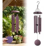 CAKEEYUM Carillons éoliens en métal carillons éoliens Suspendus de 37 Pouces commémoratifs extérieurs en Aluminium pour Porche Jardin et Patio Rouge