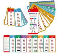 CAKEEYUM Cartes Flash Phonics Apprenez à Lire des Cartes Flash Phonics avec 60 Double Face - Alphabet Sight Mots Couleurs Chiffres Animaux pour l'apprentissage