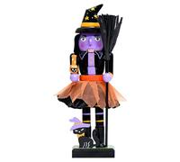 CAKEEYUM Casse-Noix Figures 10 Ornements de Casse-Noisette en Bois décorations d'halloween Witch pour la Table de fête d'halloween