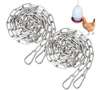 CAKEEYUM Chaîne en Acier Inoxydable pour Abreuvoir à volailles 2 pièces chaîne Suspendue de 2 m avec 4 Crochets Robuste pour mangeoires à Poulets mangeoire Oiseaux Accessoires de poulailler chargem