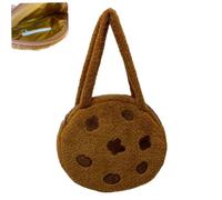 CAKEEYUM Cookie Purse Fluffy Round Y2k Purse Chocolate Brown Cute Sweet Kawaii Tote Bag pour ajouter une touche ludique à votre transport quotidien