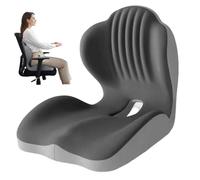 CAKEEYUM Coussin de siège Ergonomique avec Soutien Lombaire pour Chaise de Bureau, Confort du Dos et des Fesses, Mousse à mémoire Forme Haute densité, pour Voiture et Maison (Noir Gris), Coussin