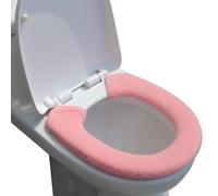 CAKEEYUM Coussinets de Housse de siège Toilette Chauds, Coussin siège Toilette Doux et Extensible avec Bouton Lavable pour Salle Bain, Housse Chaude, Coussinets, Coussin, Doux