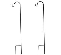 CAKEEYUM Crochets de bordure en métal Crochets de jardin à hauteur réglable Shepherd Crook avec crochet pour lampes solaires Noël Lanternes Mariages Plante 2PCS jardinage