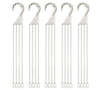 CAKEEYUM Crochets de Panier Suspendu, 5pcs de 17, 7 Pouces poulteur Plante avec 4 Crochets, chaîne Panier Suspendu en Plastique pour Pot à Fleurs, mangeoires à Oiseaux, lanternes, cintres, Plant PO