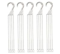 CAKEEYUM Crochets de Panier Suspendu, 5pcs de 17, 7 Pouces poulteur Plante avec 4 Crochets, chaîne Panier Suspendu en Plastique pour Pot à Fleurs, mangeoires à Oiseaux, lanternes, cintres, Plante Han