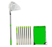 CAKEEYUM Cueilleur de Fruits Poteau de cueilleur Fruits 10, 5 Pieds avec Panier Poteau réglable en Fer télescopique avec Panier à Dents en métal Costume pour Citron, Poire, Mangue, goyave, etc., avec