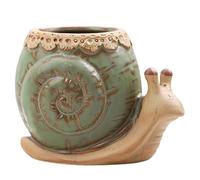 CAKEEYUM Décor d'escargot 4, 6x3, 3 Pouces, Jolis Petits Pots de Plantes avec Drainage, jardinière d'escargot en Forme Amusante pour la Maison, Le Bureau et Le Jardin