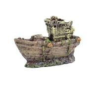 CAKEEYUM Décoration d'aquarium de pêche sur épave, Mini Aspect Rustique et Vintage, épave de Bateau en résine écologique, Ornement Bateau, décorations d'aquarium, décoration ', Ornement