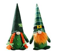 CAKEEYUM Décoration GNOME de la Saint-Patrick, Ornement Nain de Shamrock Vert pour la Saint-Patrick, 2 pièces