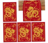 CAKEEYUM Décorations du Nouvel an Chinois 2024 Chemin de Table Rouge avec 4 Sets de Table Décorations Dragon du Zodiaque Chinois pour la fête à la Maison Fête Printemps Nouvel