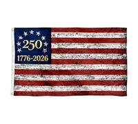 CAKEEYUM Drapeau américain du 250e Anniversaire, 90 x 150 cm, Double Face, pour l'intérieur et l'extérieur, en Polyester 3 Plis avec Fixation pour mât.