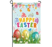CAKEEYUM Drapeau de Jardin de Pâques 28 x 40 Pouces Drapeau Pâques Double Face avec Motif Lapin et d'œuf pour la Maison, Le Jardin, Le Patio et la Cour Style 3
