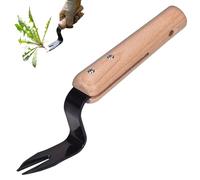 CAKEEYUM Ensemble de 3 désherbeurs en Acier avec Manche en Bois Confortable pour Jardin, pelouse et Cour. Outil Efficace pour Un désherbage Facile en Position Debout.