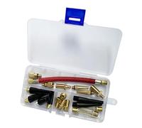 CAKEEYUM Ensemble de convertisseur de Valve vélo, Adaptateur Pompe à Air vélo, Tuyau d'extension Valve pour pneus, convertisseur 21 pièces, Adaptateur, rallonge Pneu, Tuyau d