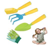 CAKEEYUM Ensemble de Jardinage pour Enfants 4 pièces/Ensemble Mini Jardinage Ergonomique pour Tout-Petits Portable Coin Arrondi Vibrant Outils éducatifs pour Enfants pour l'extérieur