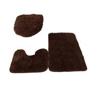 CAKEEYUM Ensemble de Tapis de Salle Bain Tapis Bain Contour Housse d'abattant Toilette Lavable Super Doux Microfibre antidérapants 3 pièces Marron Ensemble Salle Tap