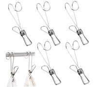 CAKEEYUM Épingles à Linge, 5pcs épingles à vêtements en Acier Inoxydable Lourds, Crochets de Pendaison de Suspension 4, 3 Pouces Longueur, plissages Crochets multifonctionnels Portables pour Salle b