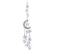 CAKEEYUM Fenêtre à prismes en Cristal Suspendu, Lune, étoile, pour décoration de Jardin de Maison, Jardinage en Argent